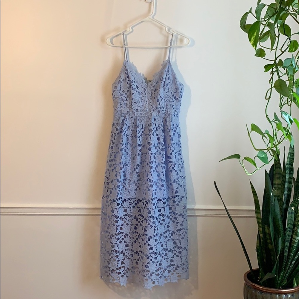 Baby blue lace midi dress